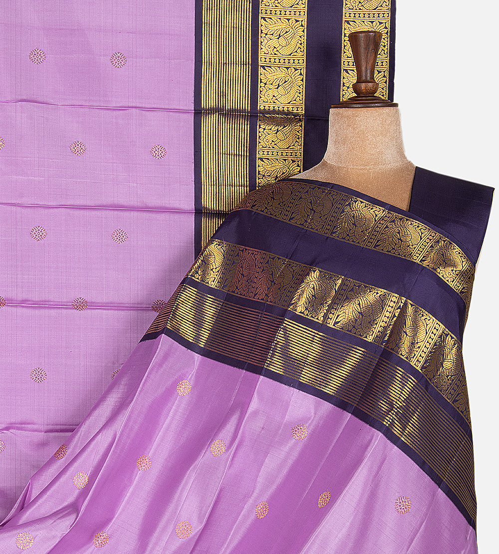 Lavender Kanchipuram Silk Saree
