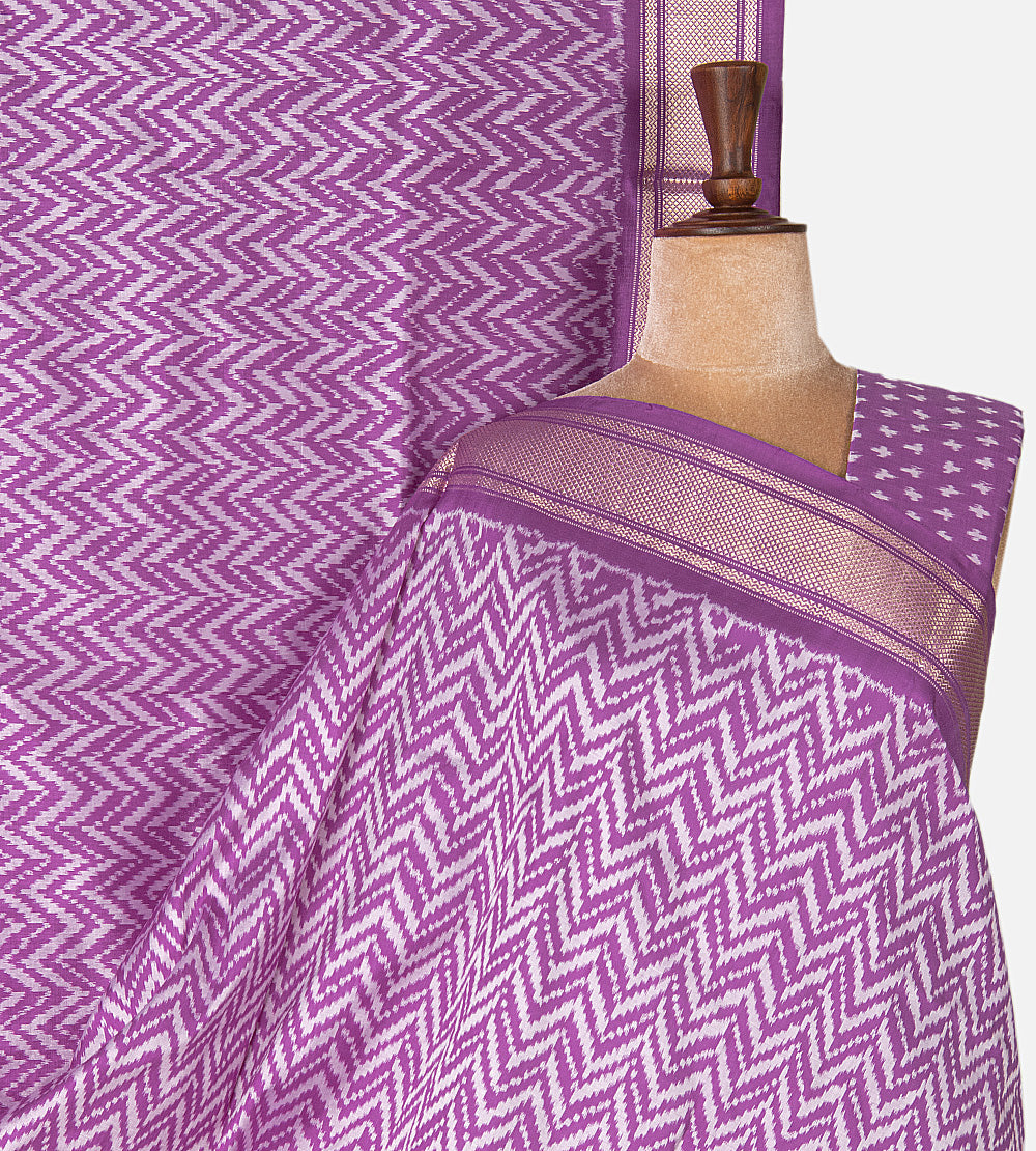 Lavender Ikkat Silk Saree