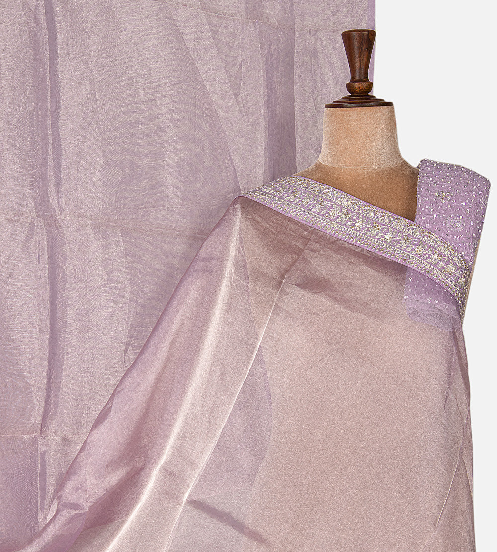 Lavender Tissue Organza Saree