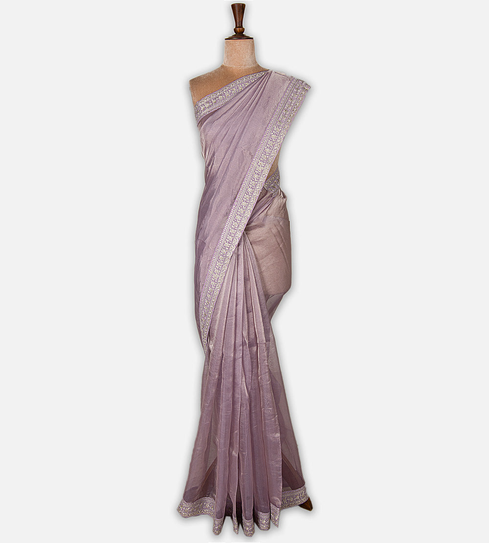 Lavender Tissue Organza Saree