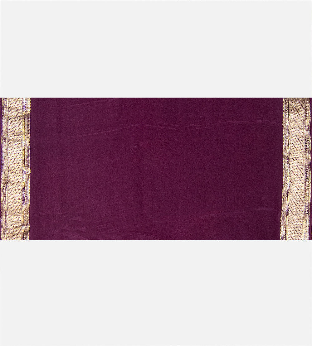 Deep Pink Mysore Crepe Saree