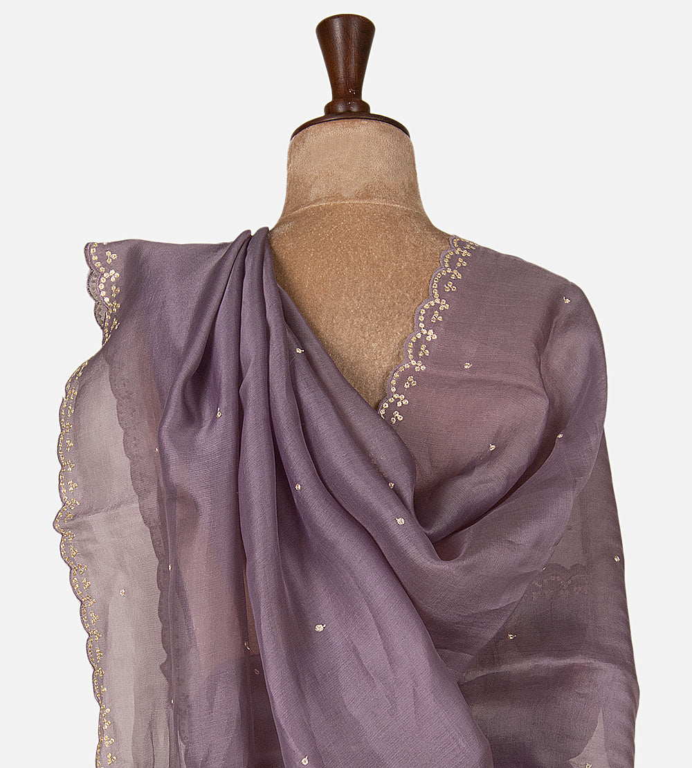 Muted Mauve Organza Saree