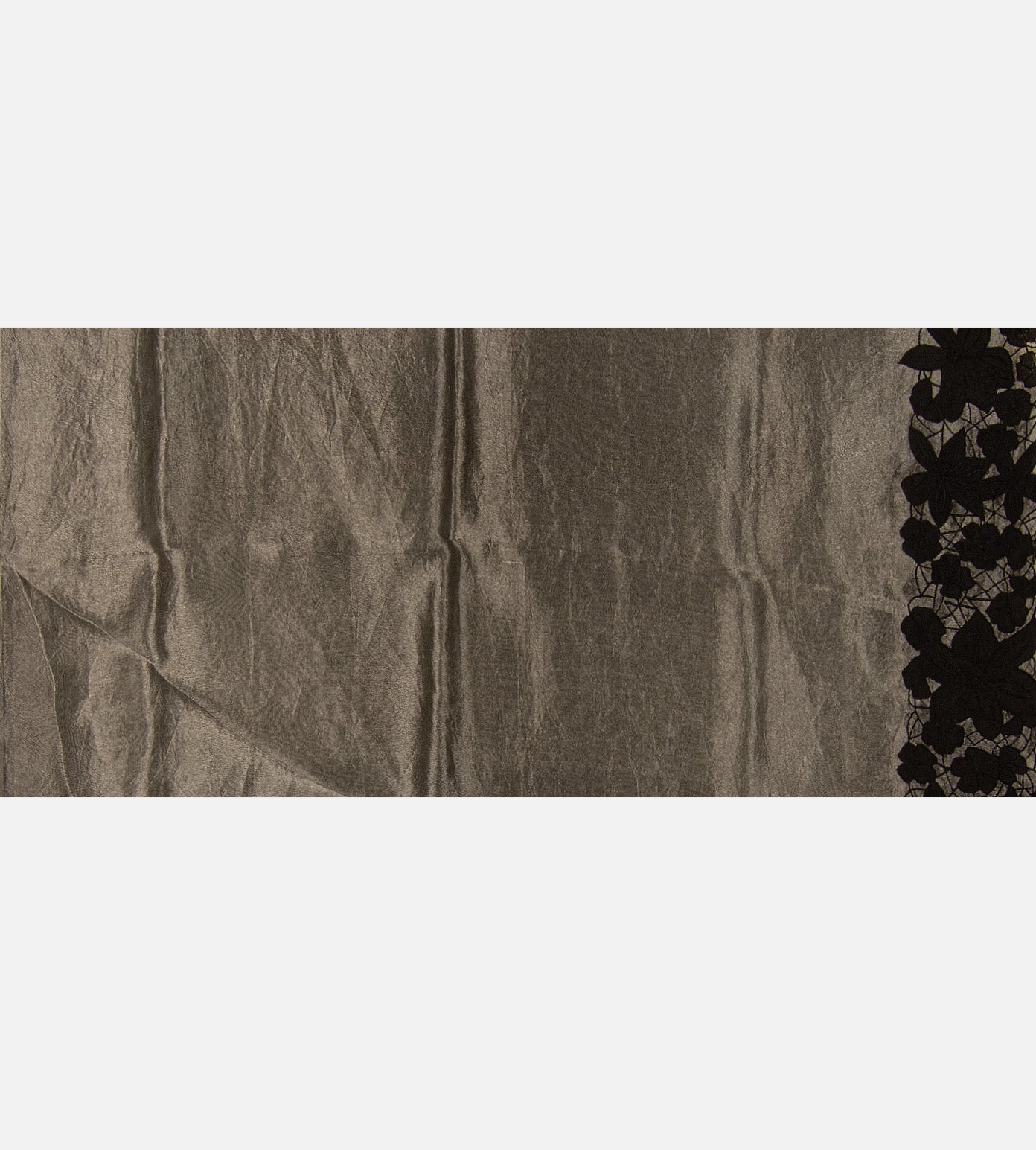 Dark Grey Tissue Organza Saree