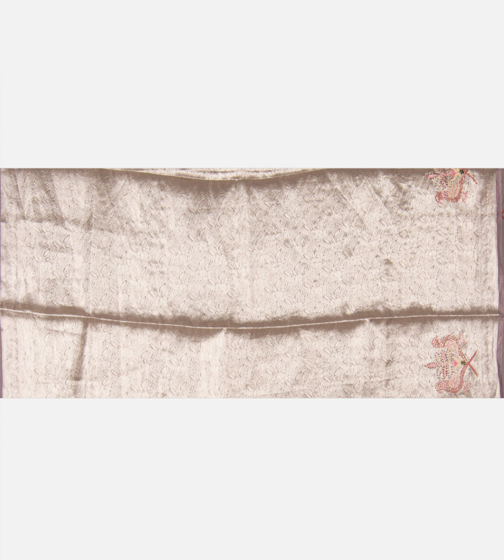Dusty Mauve Organza Saree