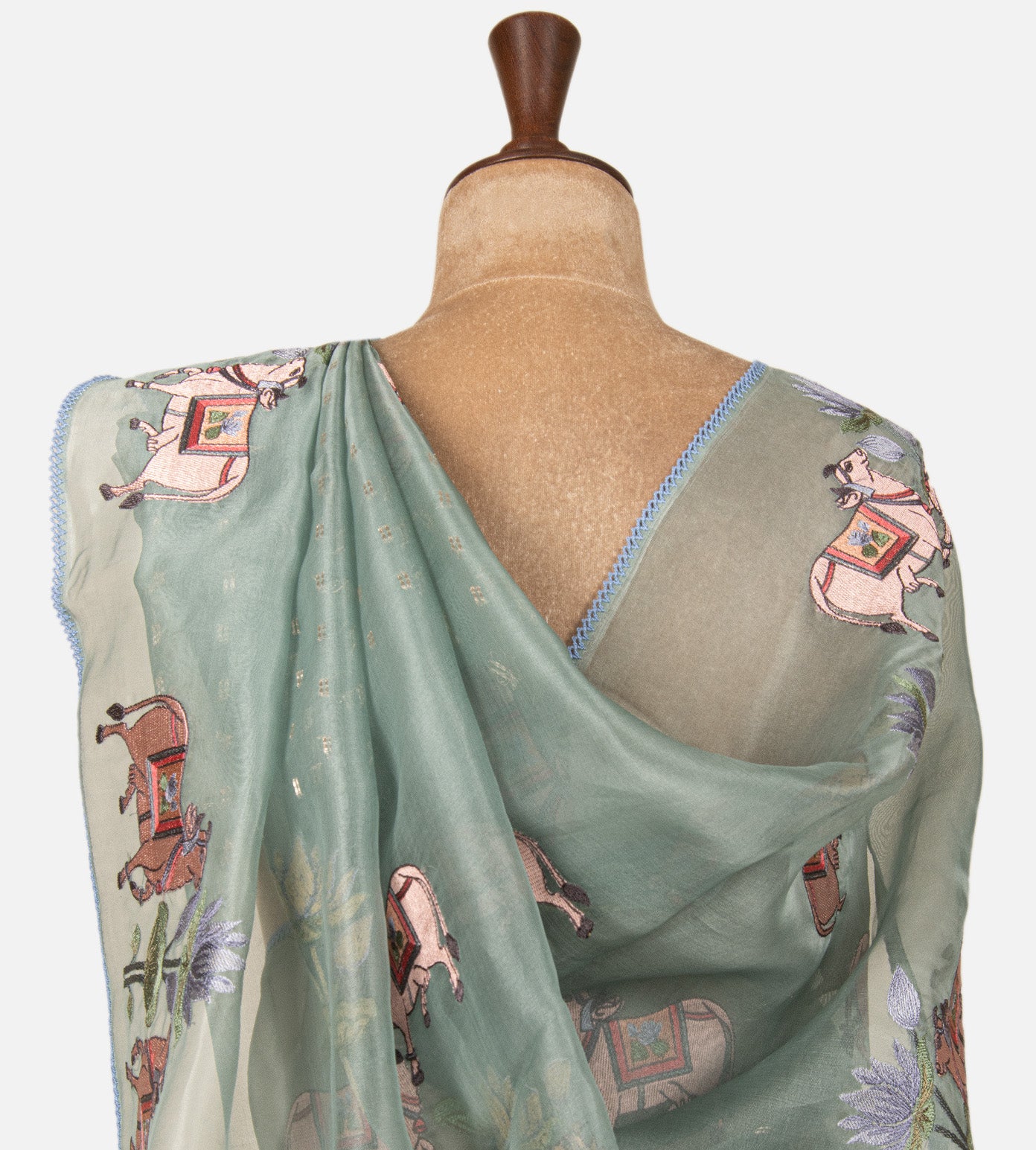 Pastel Green Organza Saree