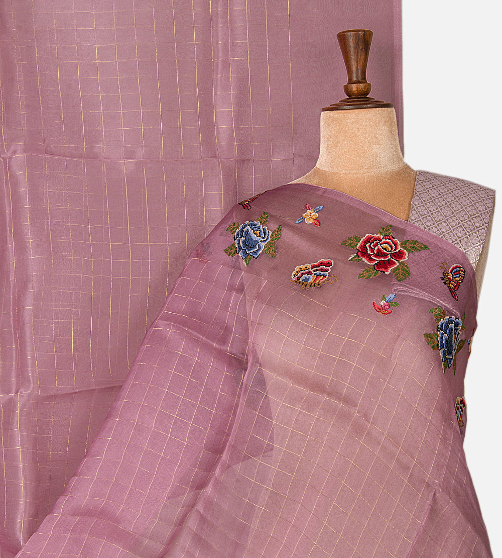 Mauve Organza Saree
