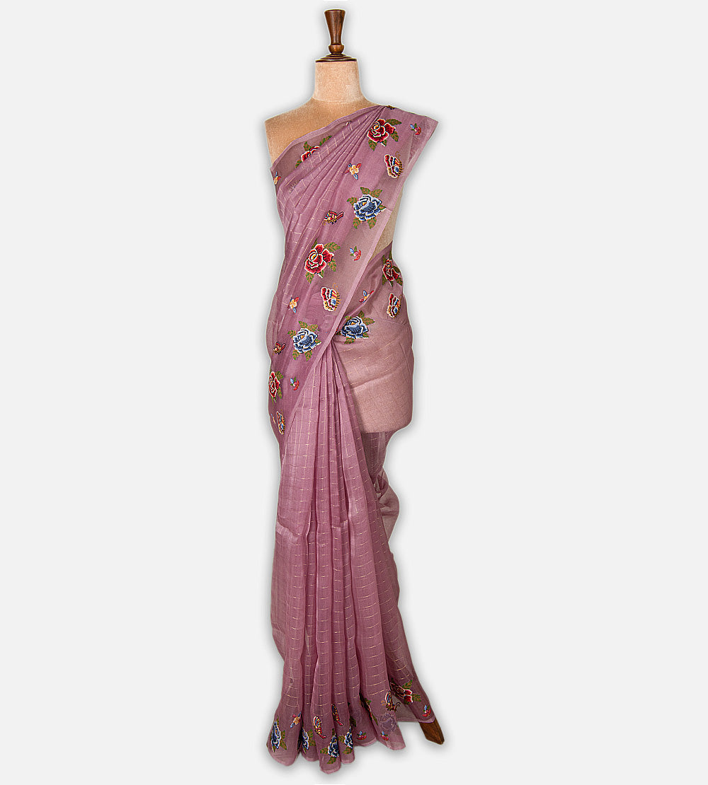 Mauve Organza Saree