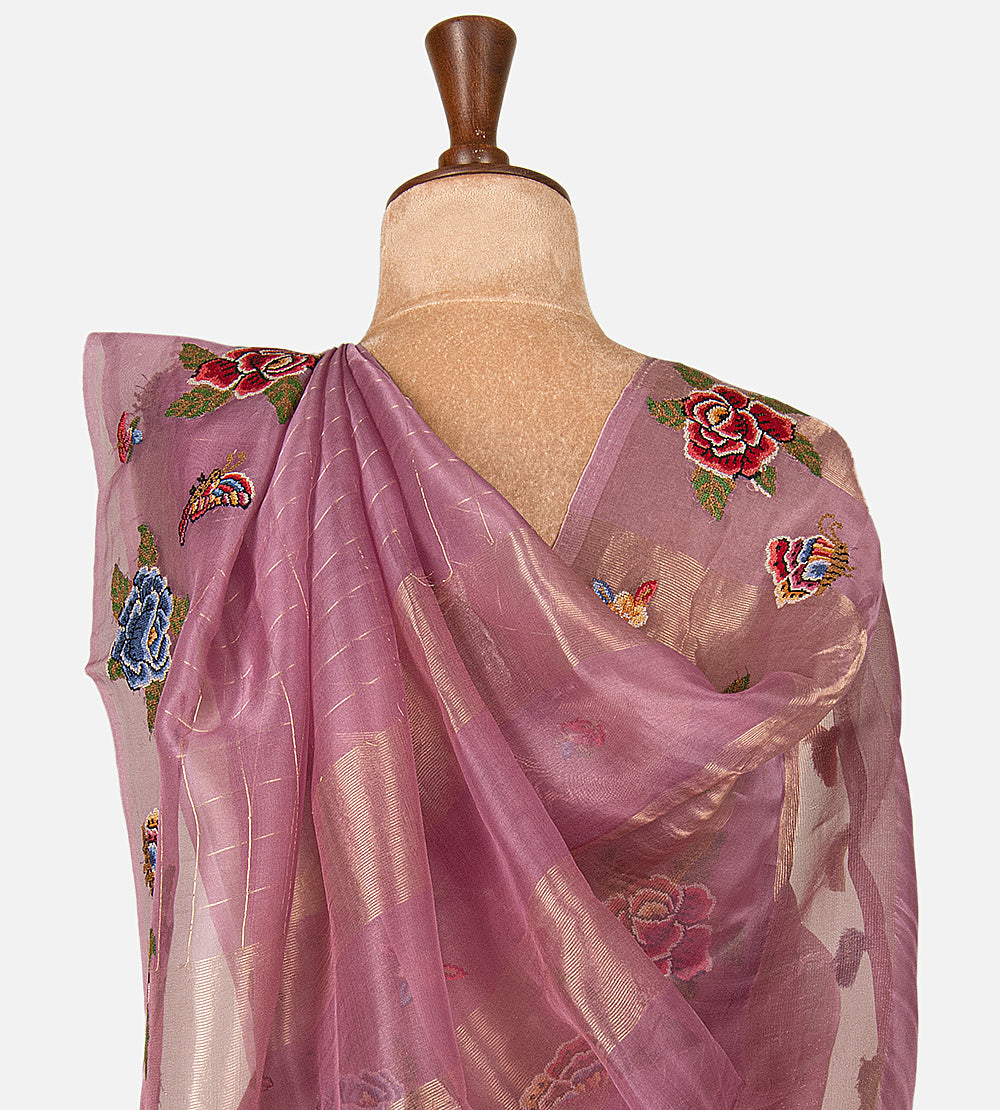 Mauve Organza Saree