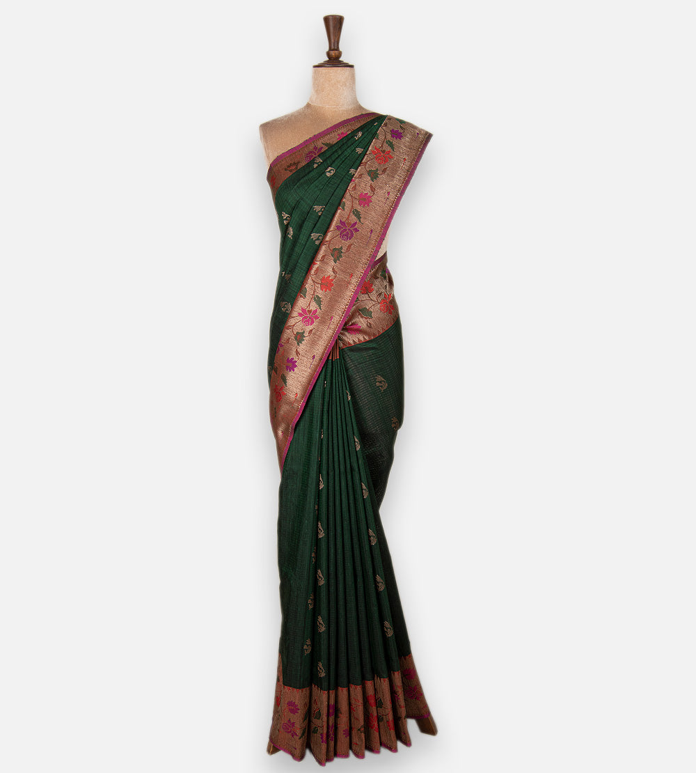 Green Banarasi Tussar Saree