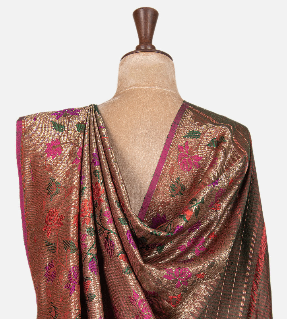 Green Banarasi Tussar Saree