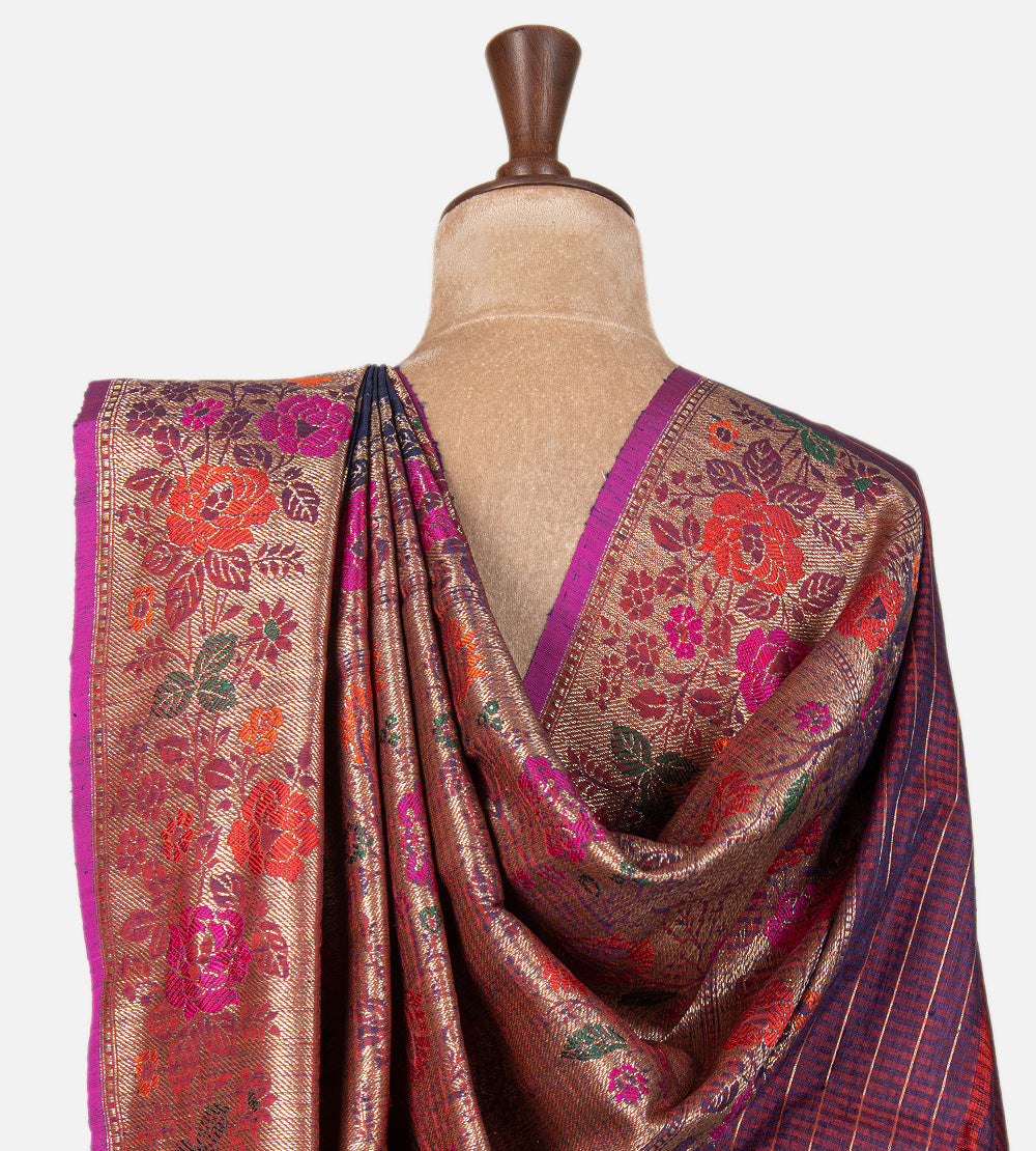 Blue Banarasi Tussar Saree