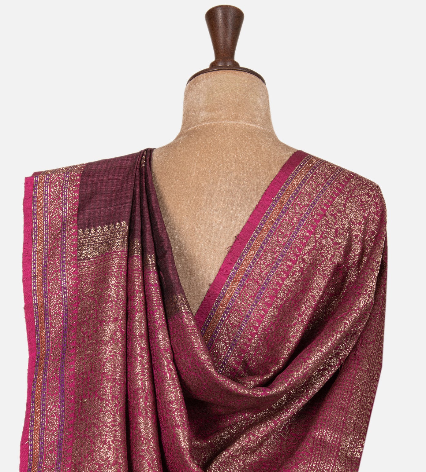 Aubergine Purple Banarasi Tussar Saree