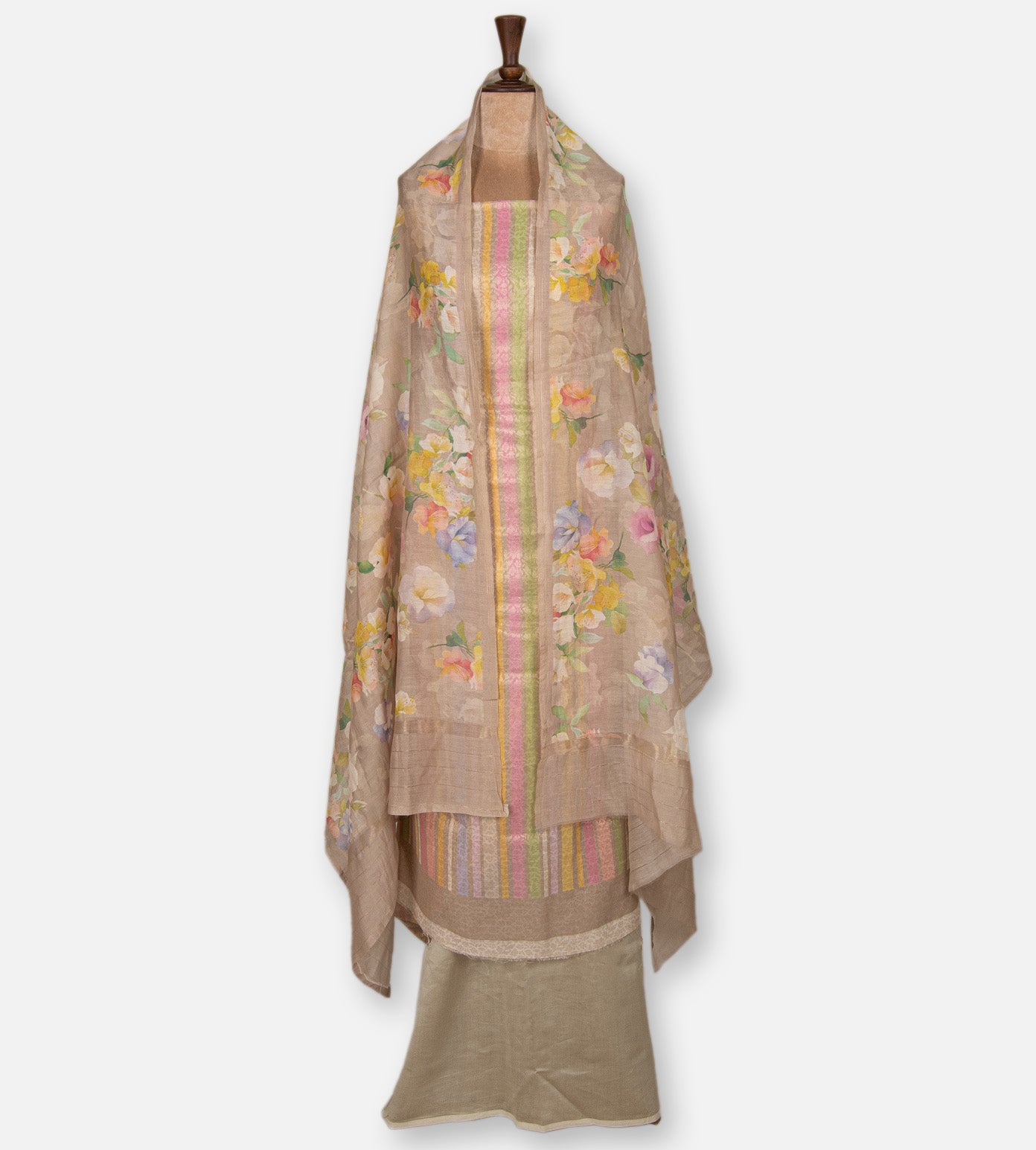 Beige Banarasi Silk Salwar