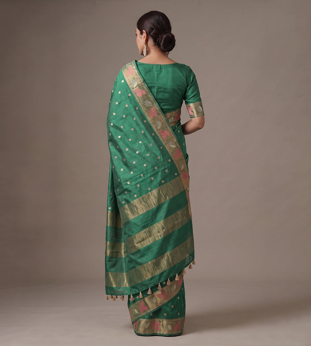 Green Tussar Saree