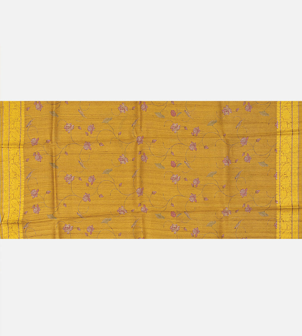 Yellow Tussar Saree