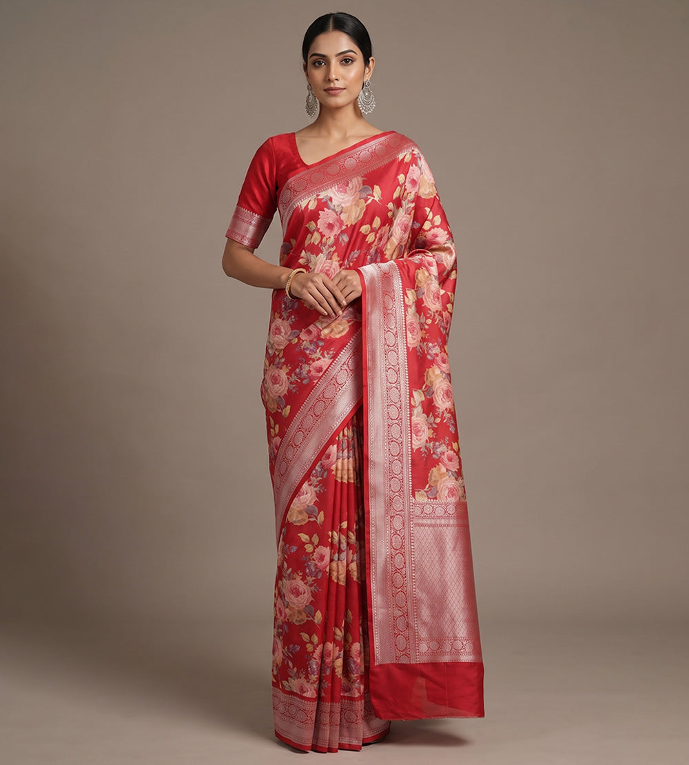 Red Kattan Silk Saree