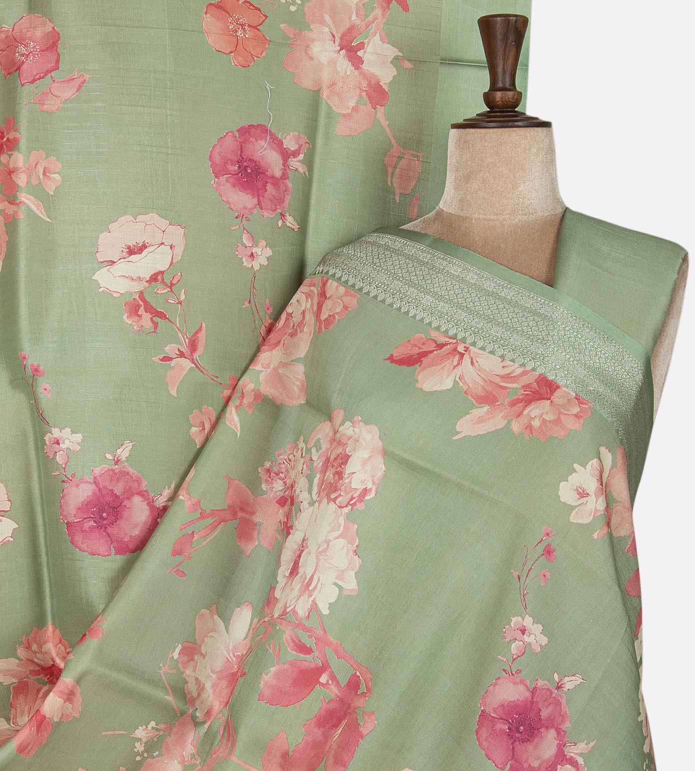 Pastel Green Kattan Silk Saree