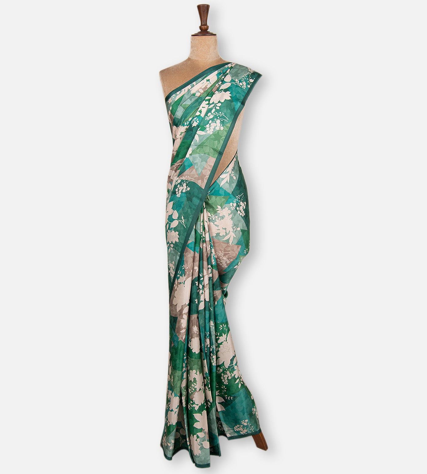 Multicolour Satin Crepe Saree