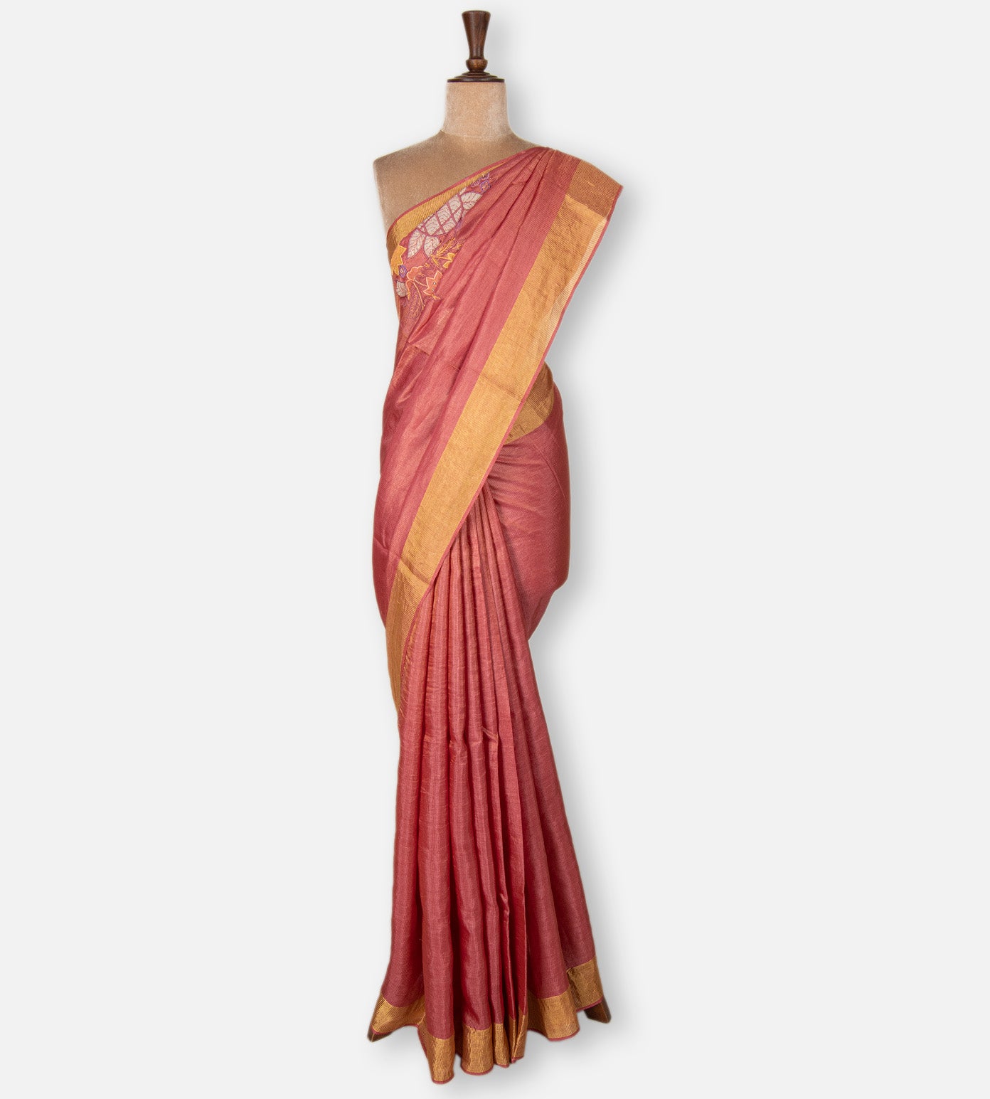 Pink Tussar Saree