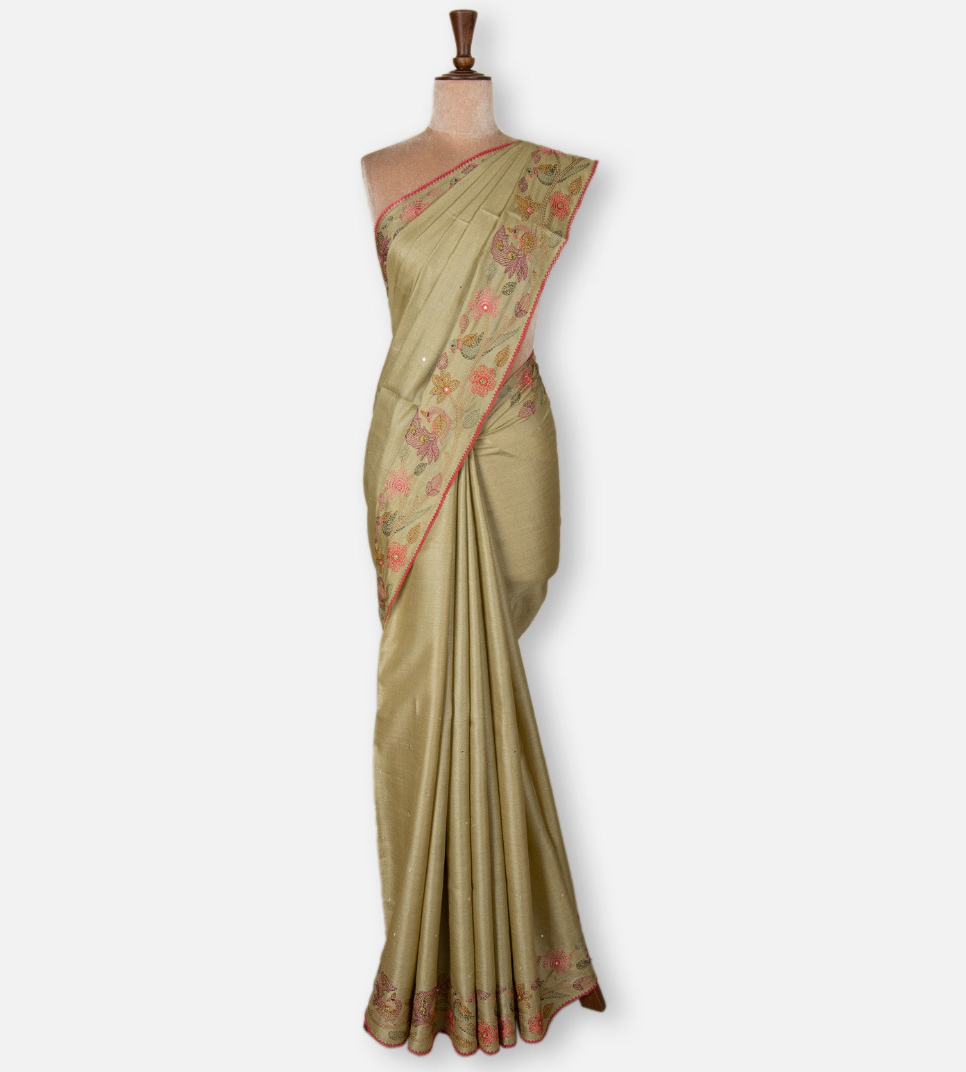 Light Green Tussar Saree