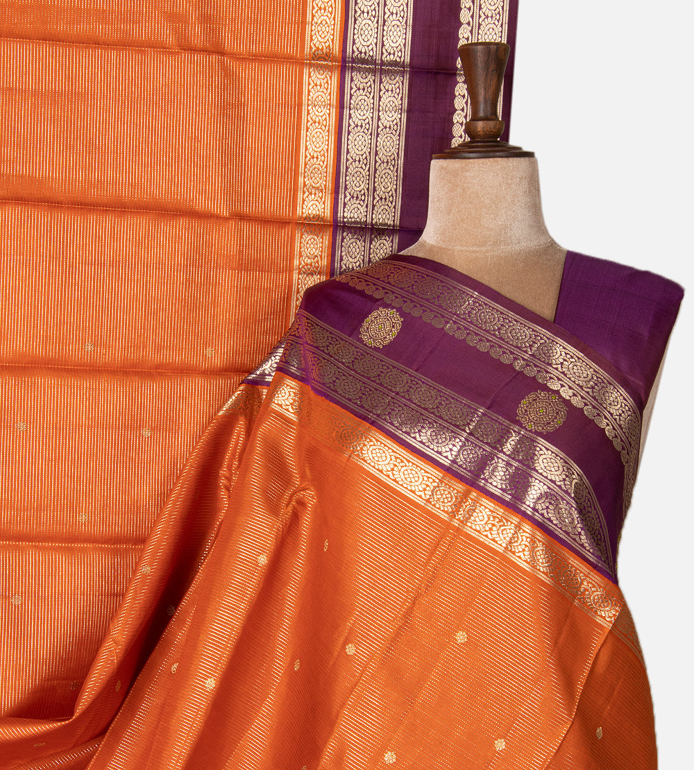 Orange Kanchipuram Silk Saree