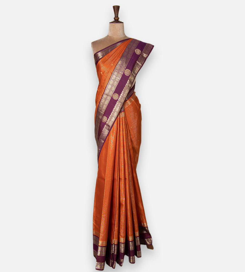 Orange Kanchipuram Silk Saree