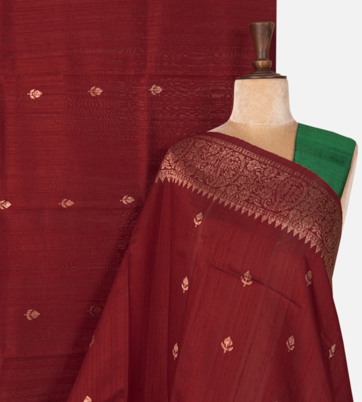 Red Banarasi Tussar Saree