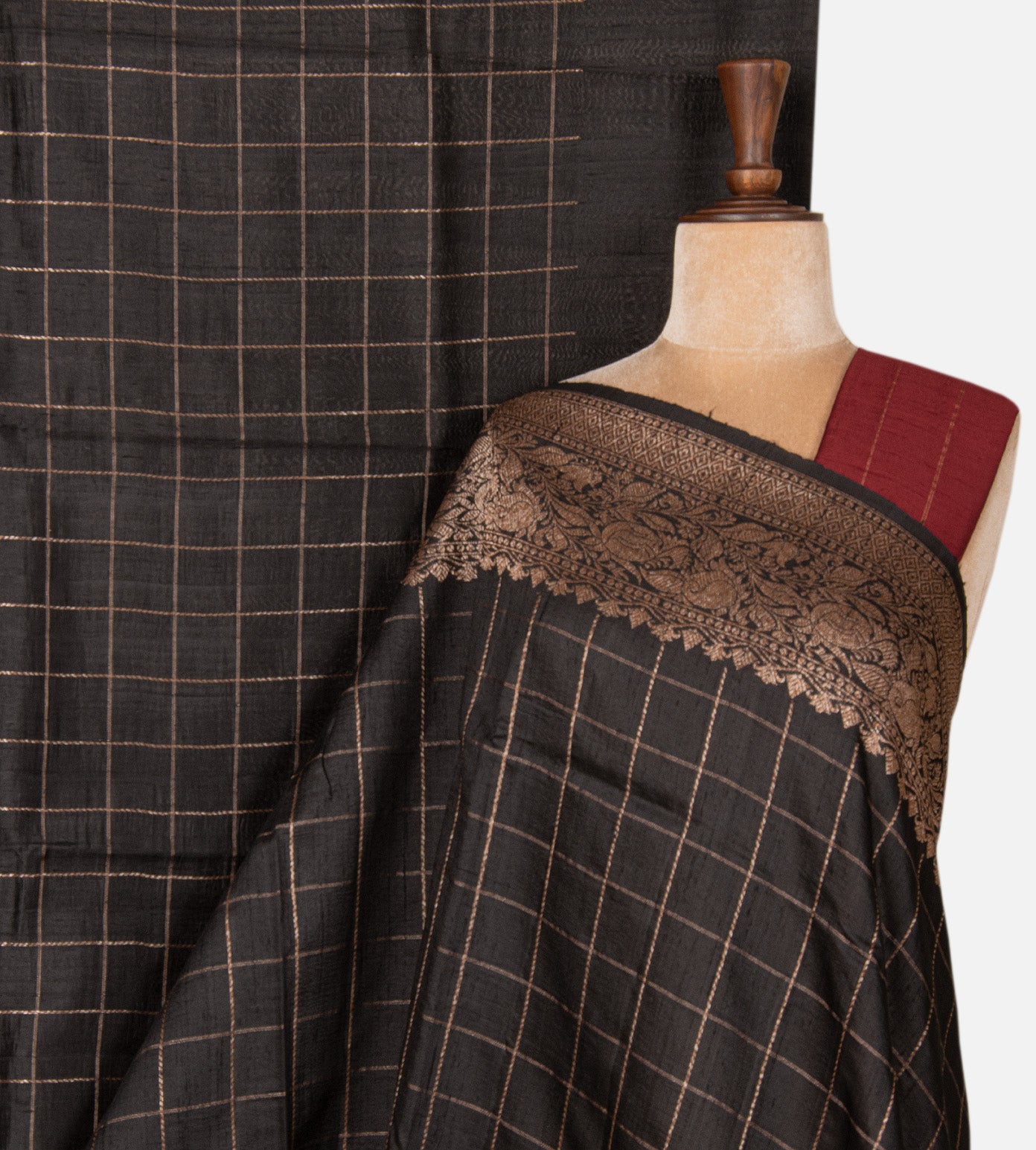 Black Banarasi Tussar Saree