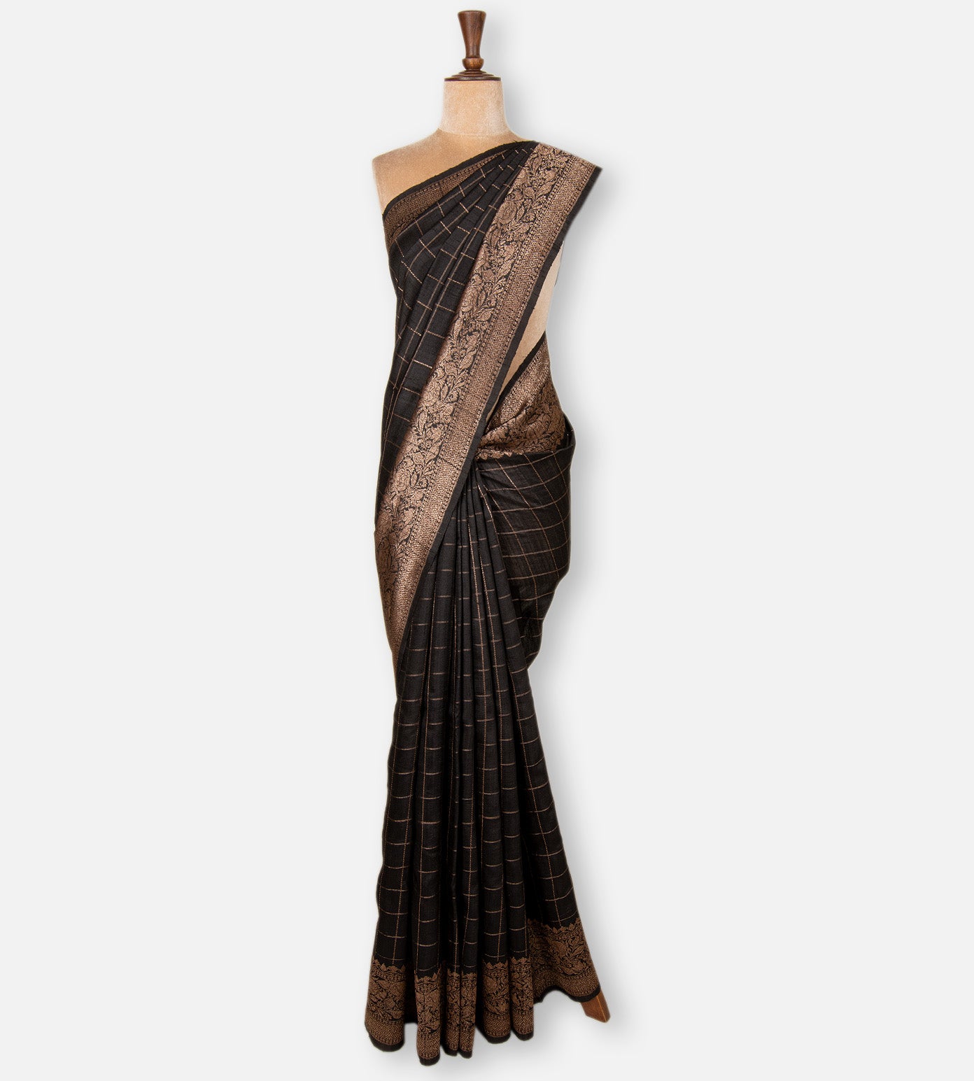 Black Banarasi Tussar Saree