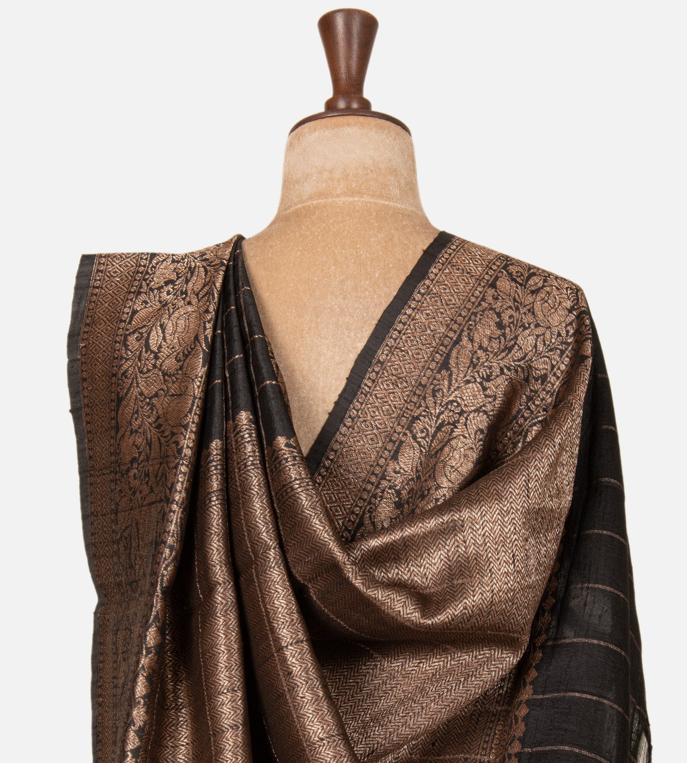 Black Banarasi Tussar Saree