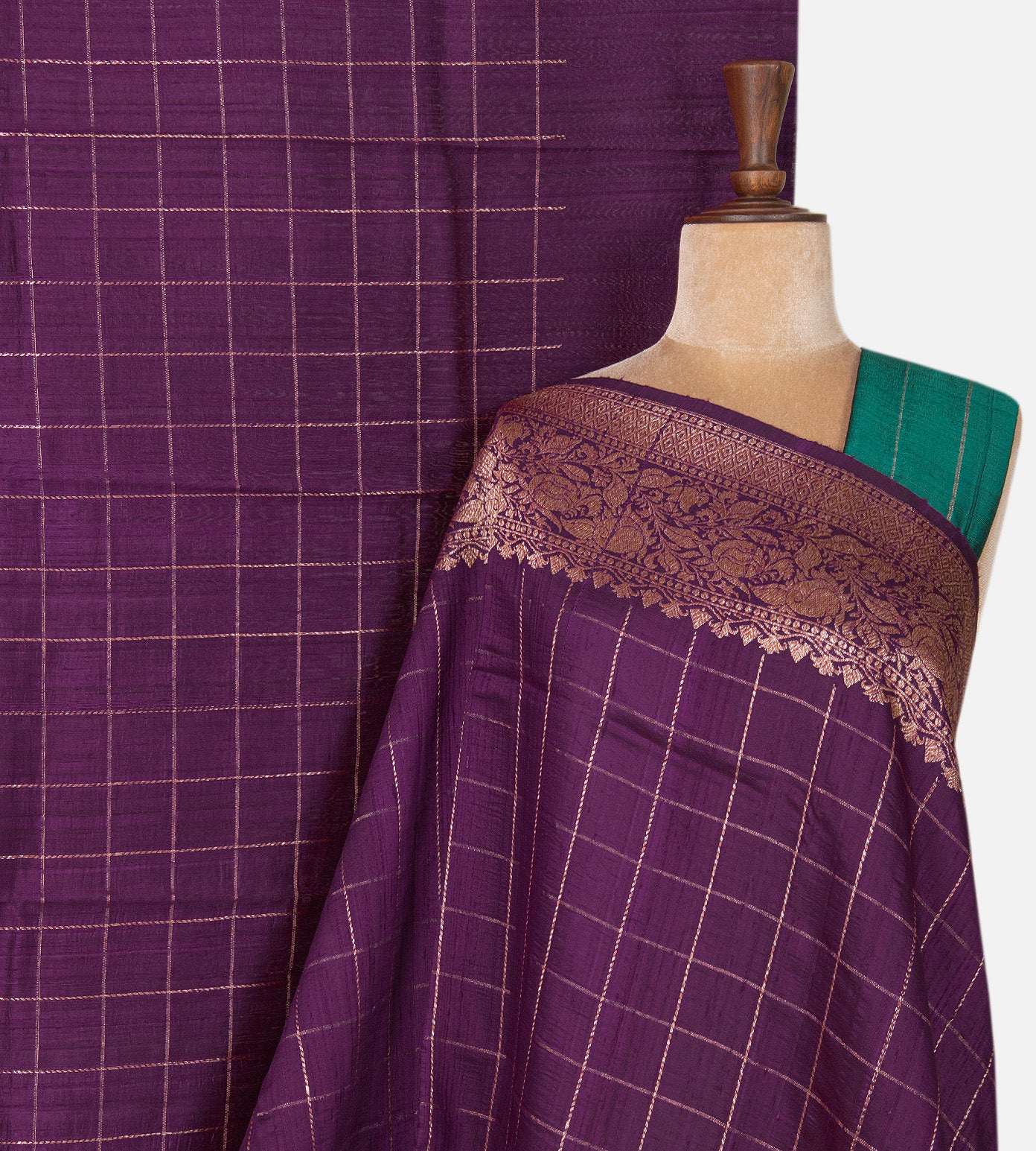 Purple Banarasi Tussar Saree
