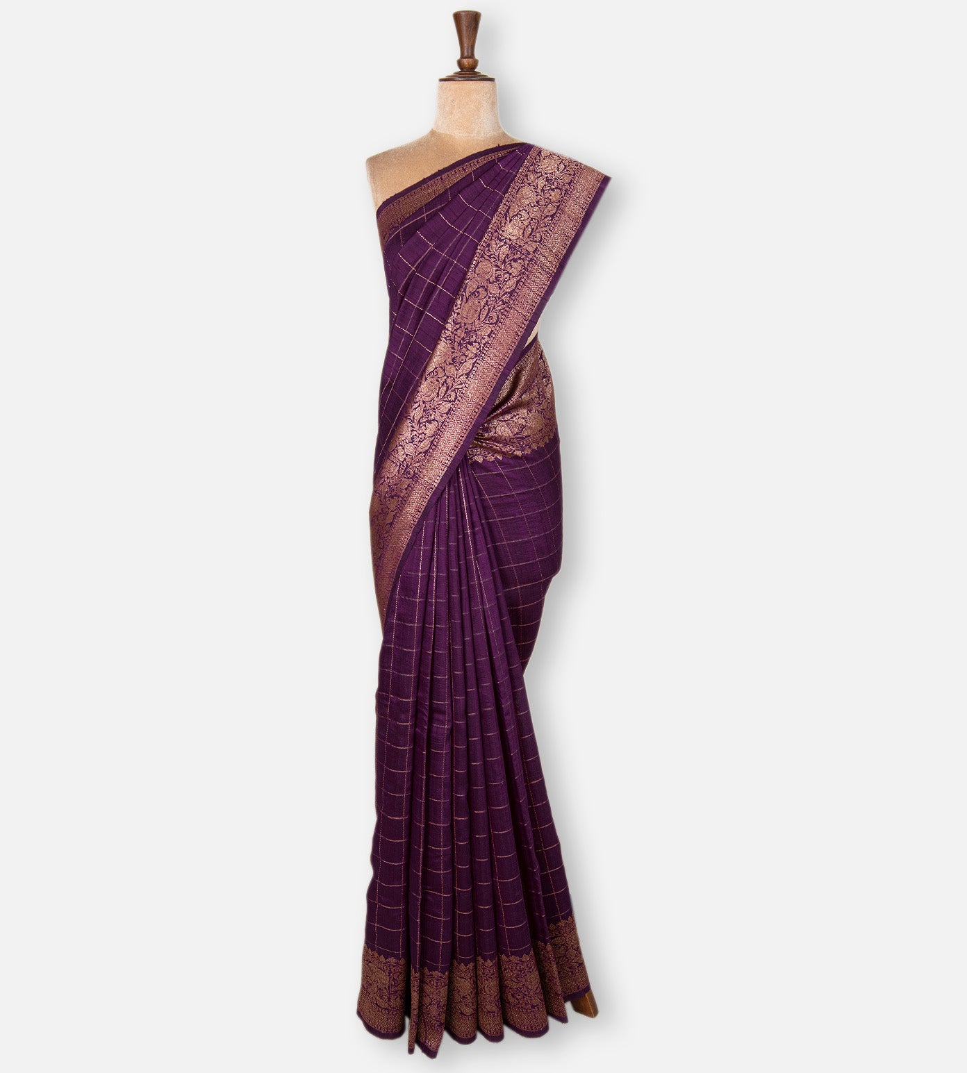 Purple Banarasi Tussar Saree