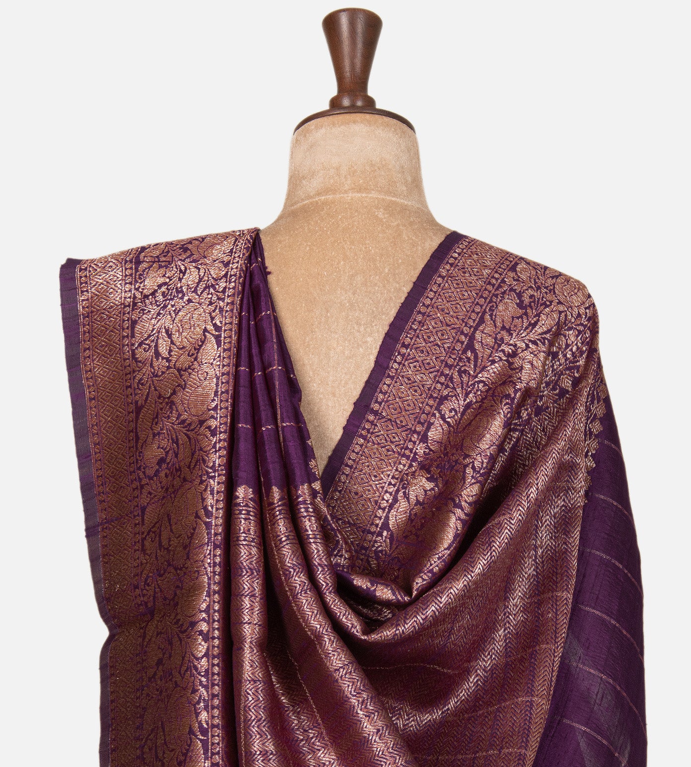 Purple Banarasi Tussar Saree