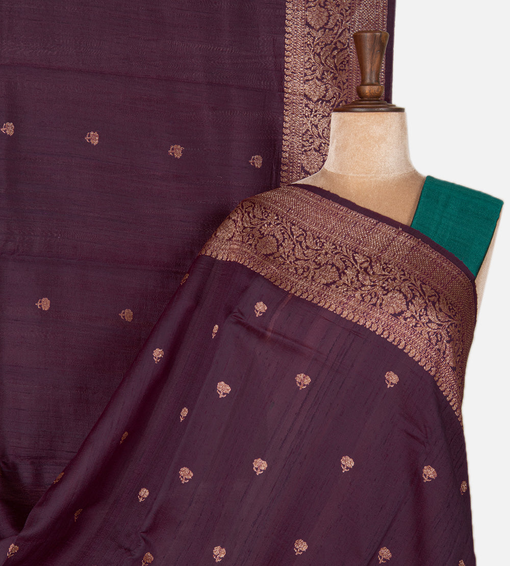 Purple Banarasi Tussar Saree