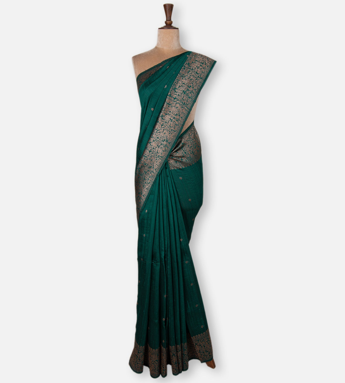 Emerald Green Banarasi Tussar Saree