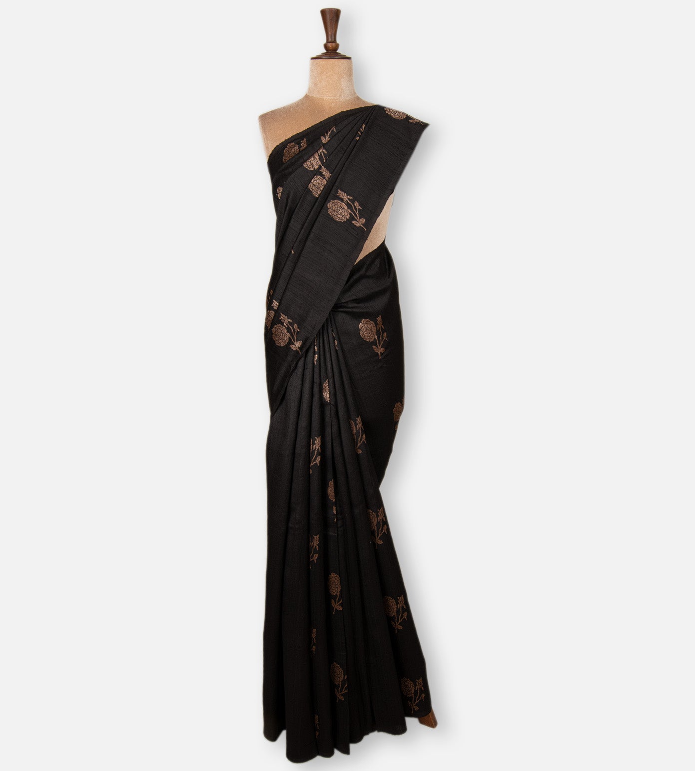 Black Banarasi Tussar Saree
