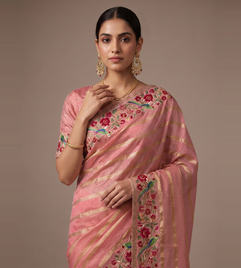 Pink Kota Silk Saree