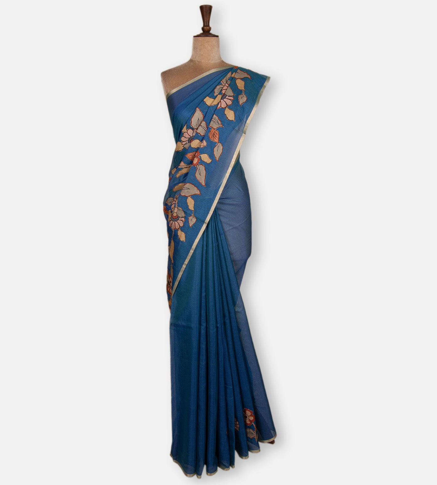 Blue Kota Cotton Saree