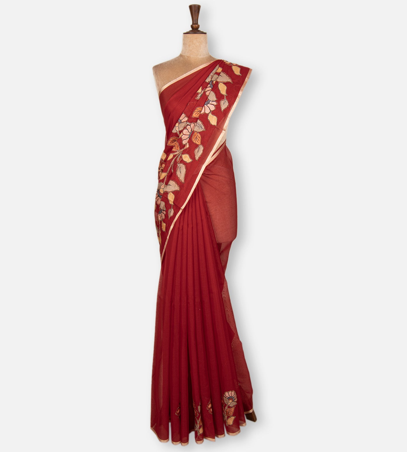 Red Kota Cotton Saree