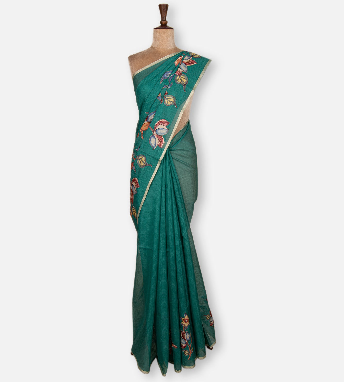 Sea Green Kota Cotton Saree