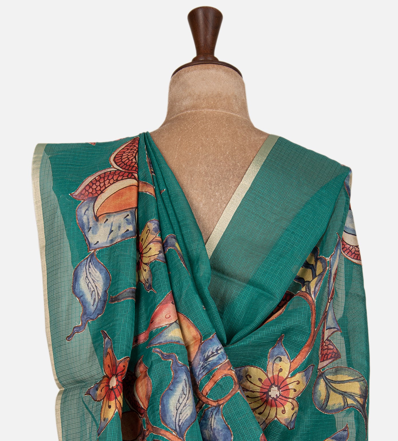 Sea Green Kota Cotton Saree