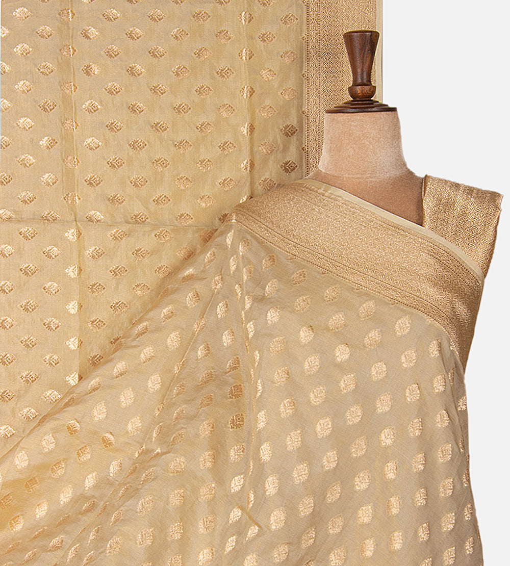 Beige Banarasi Silk Saree