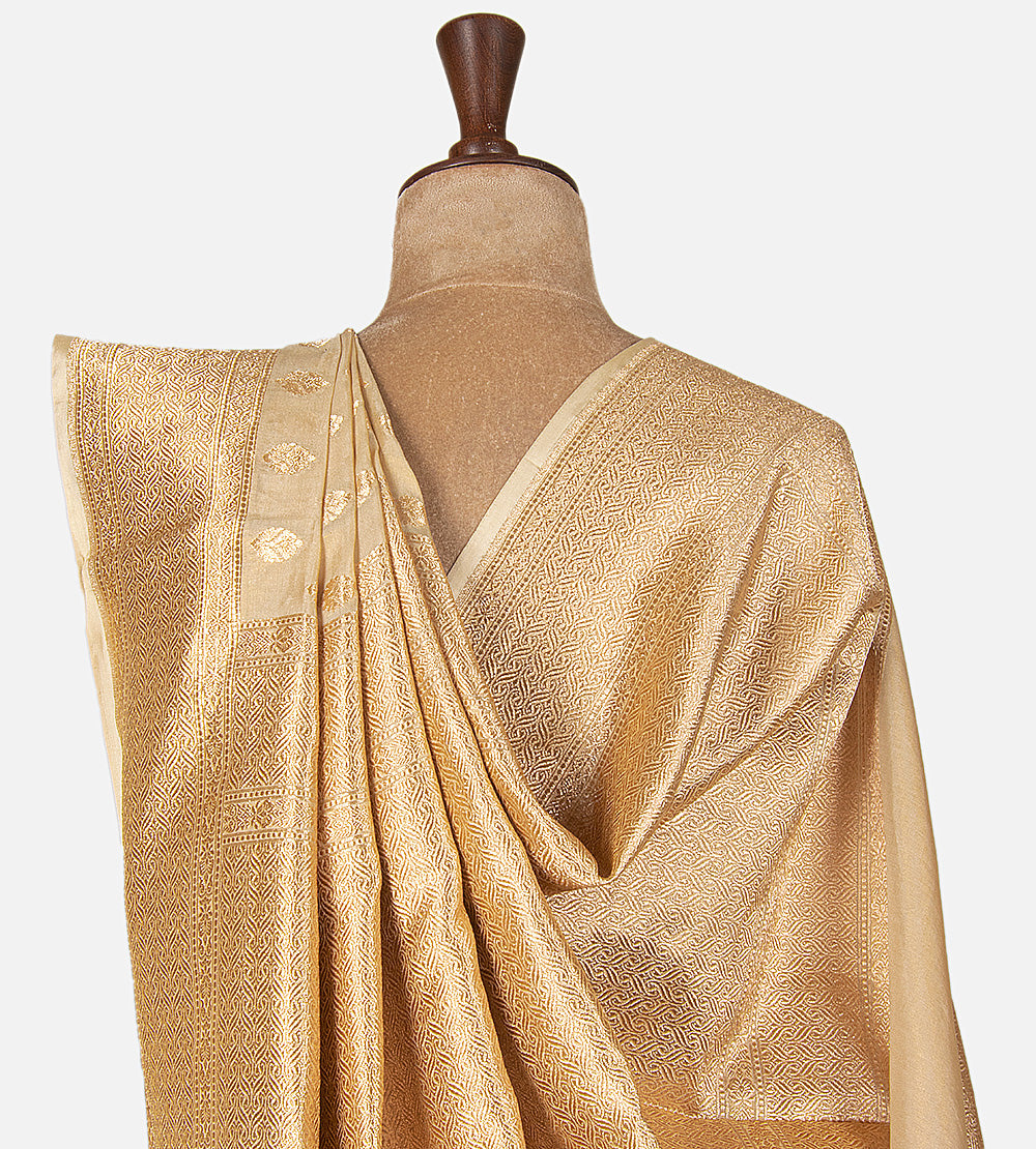 Beige Banarasi Silk Saree