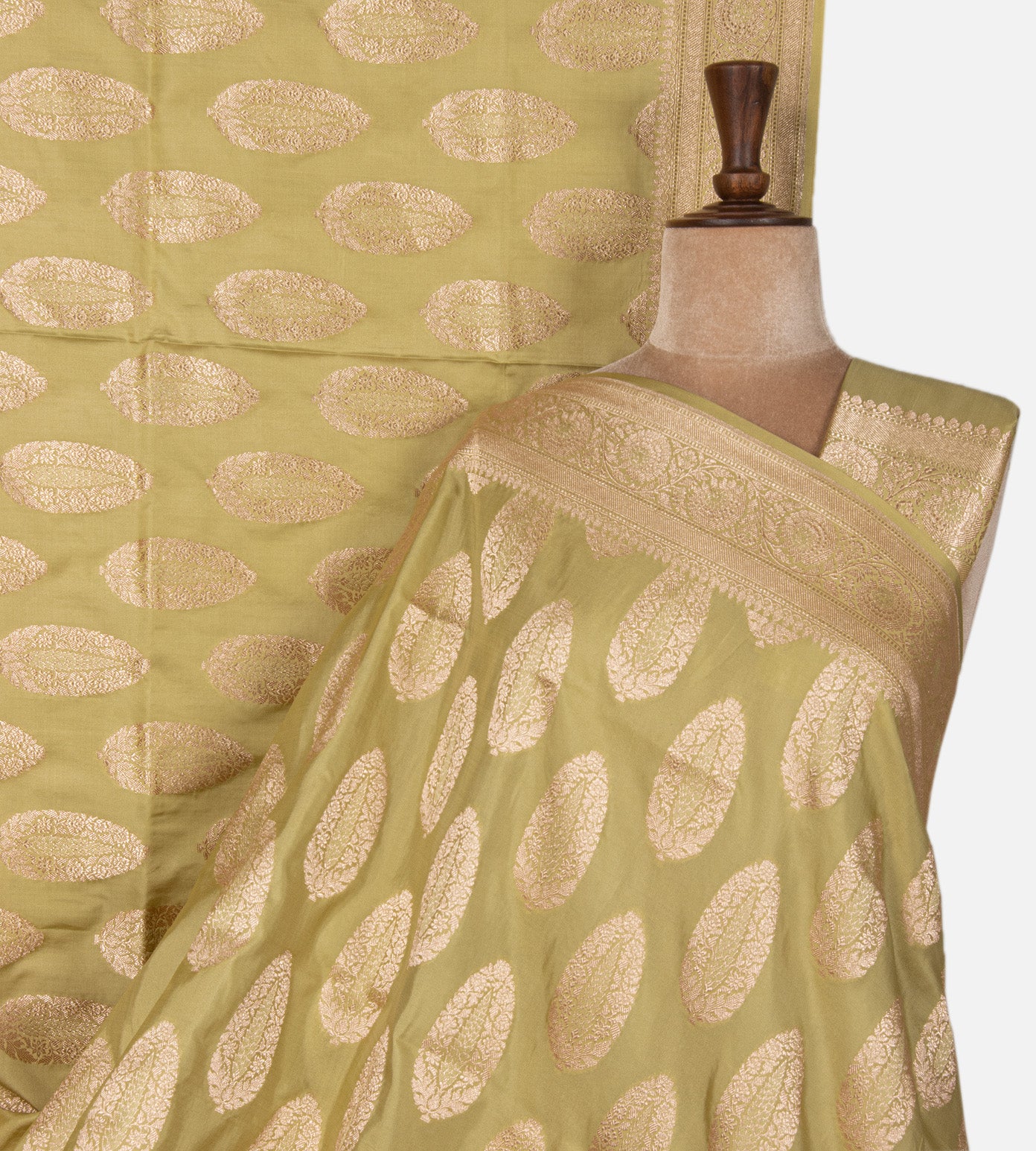 Pistachio Green Banarasi Silk Saree