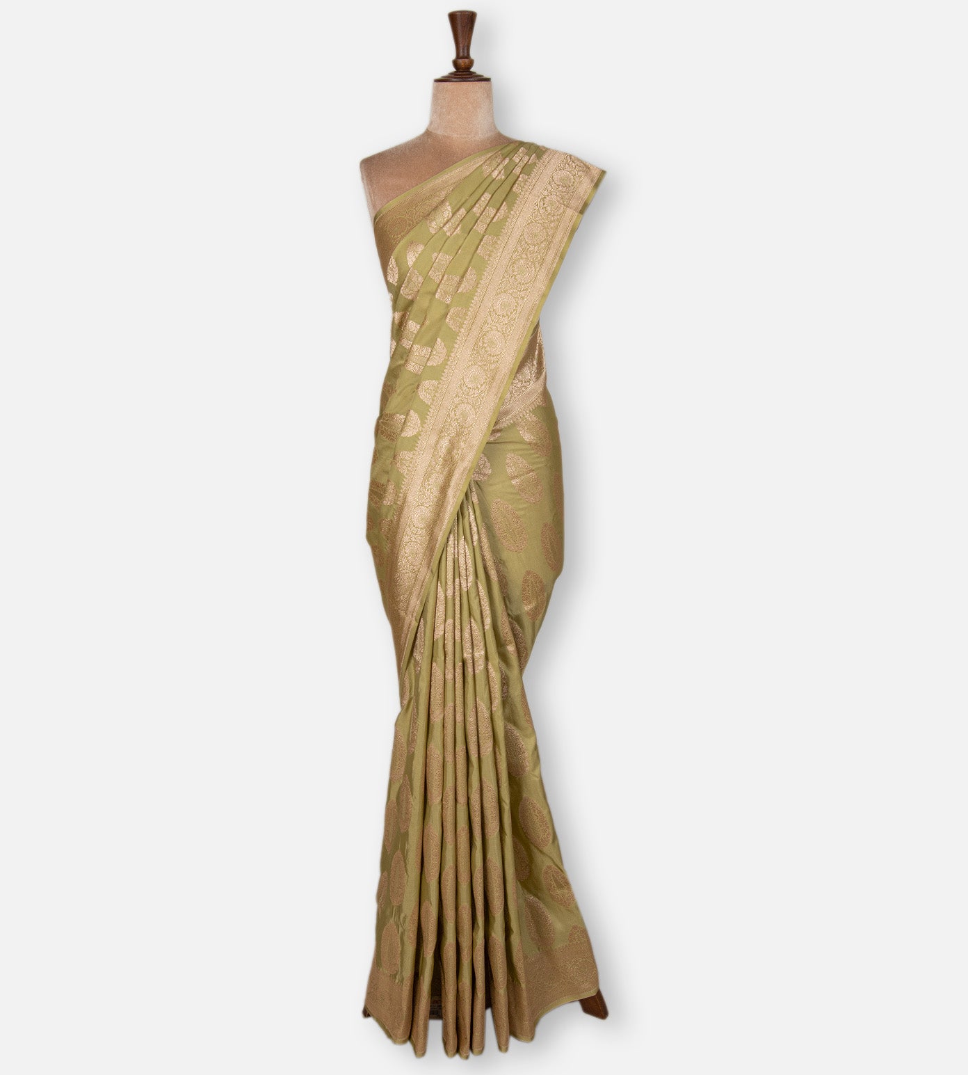 Pistachio Green Banarasi Silk Saree