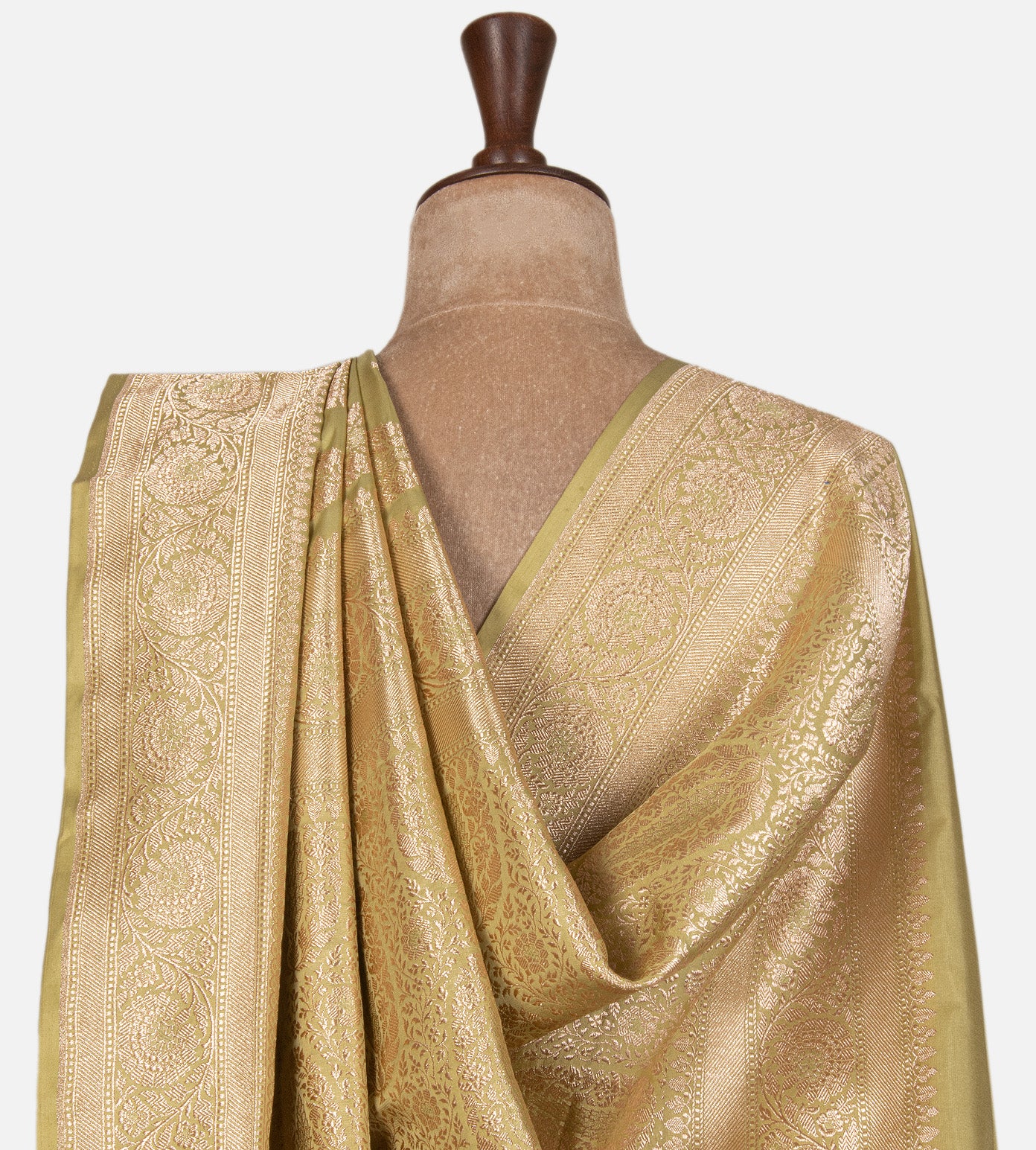 Pistachio Green Banarasi Silk Saree