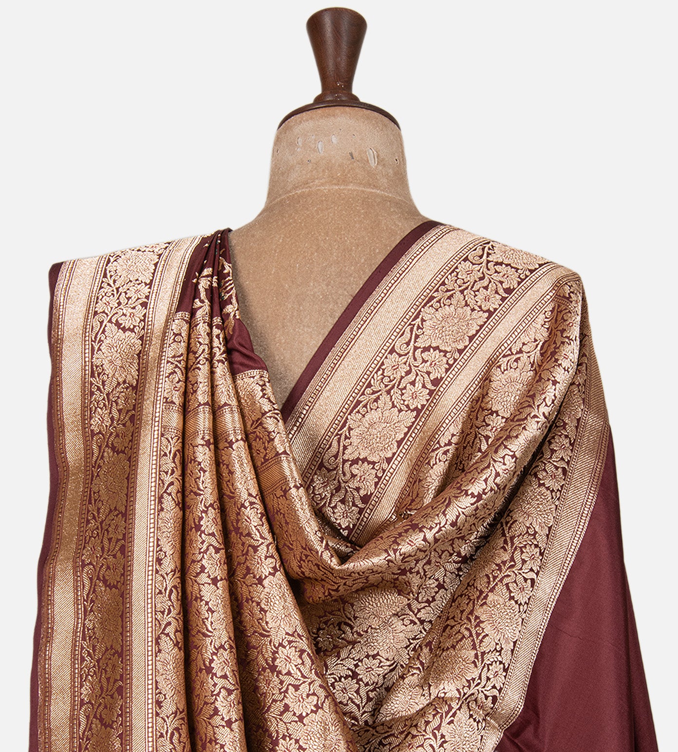 Deep Maroon Banarasi Silk Saree