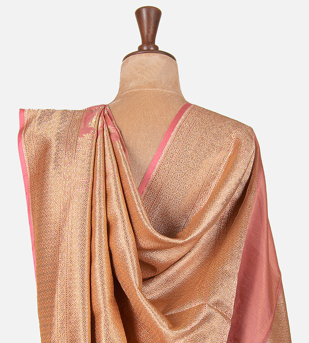 Salmon Pink  Banarasi Silk Saree