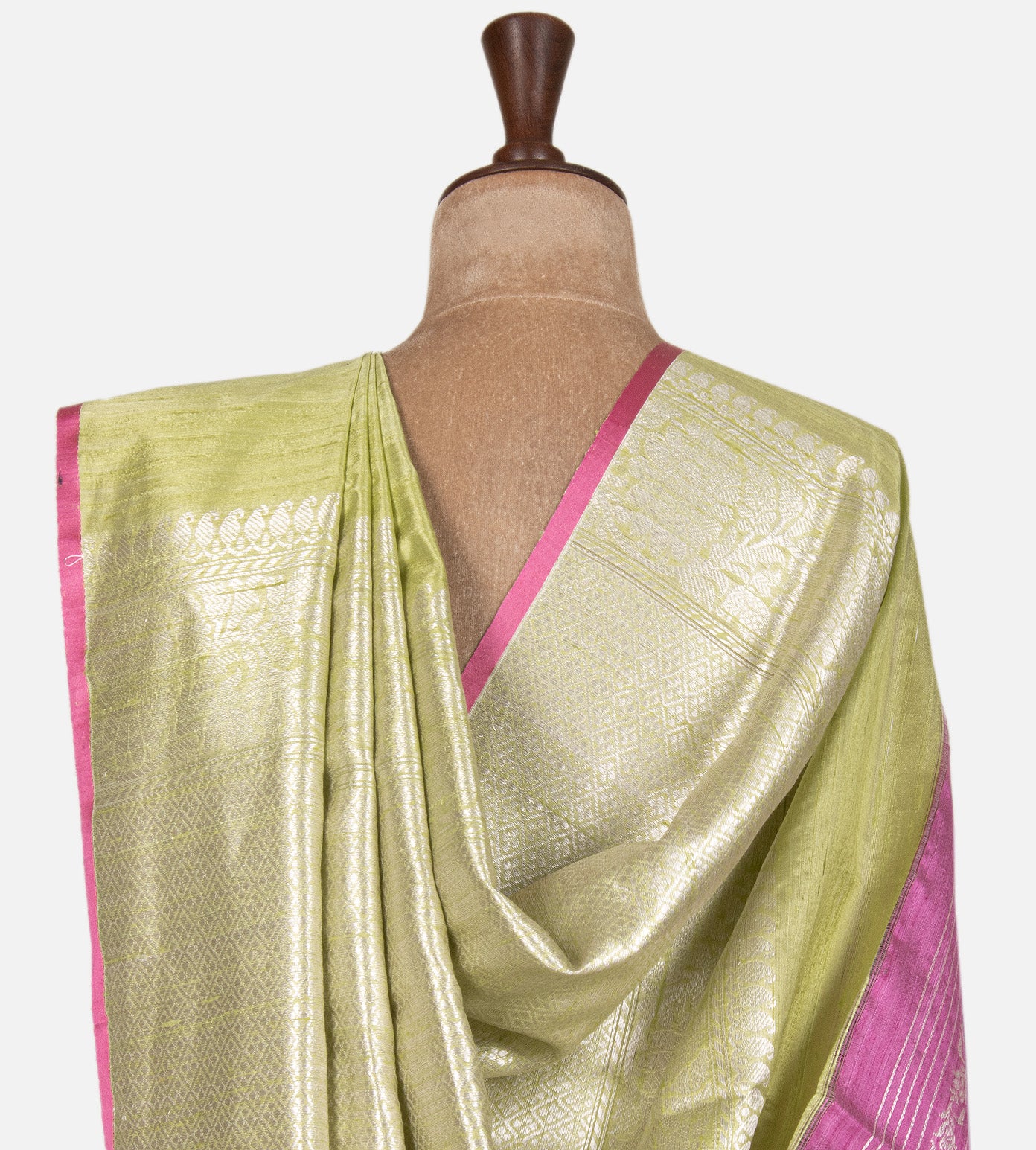 Pistachio Green Banarasi Tussar Saree