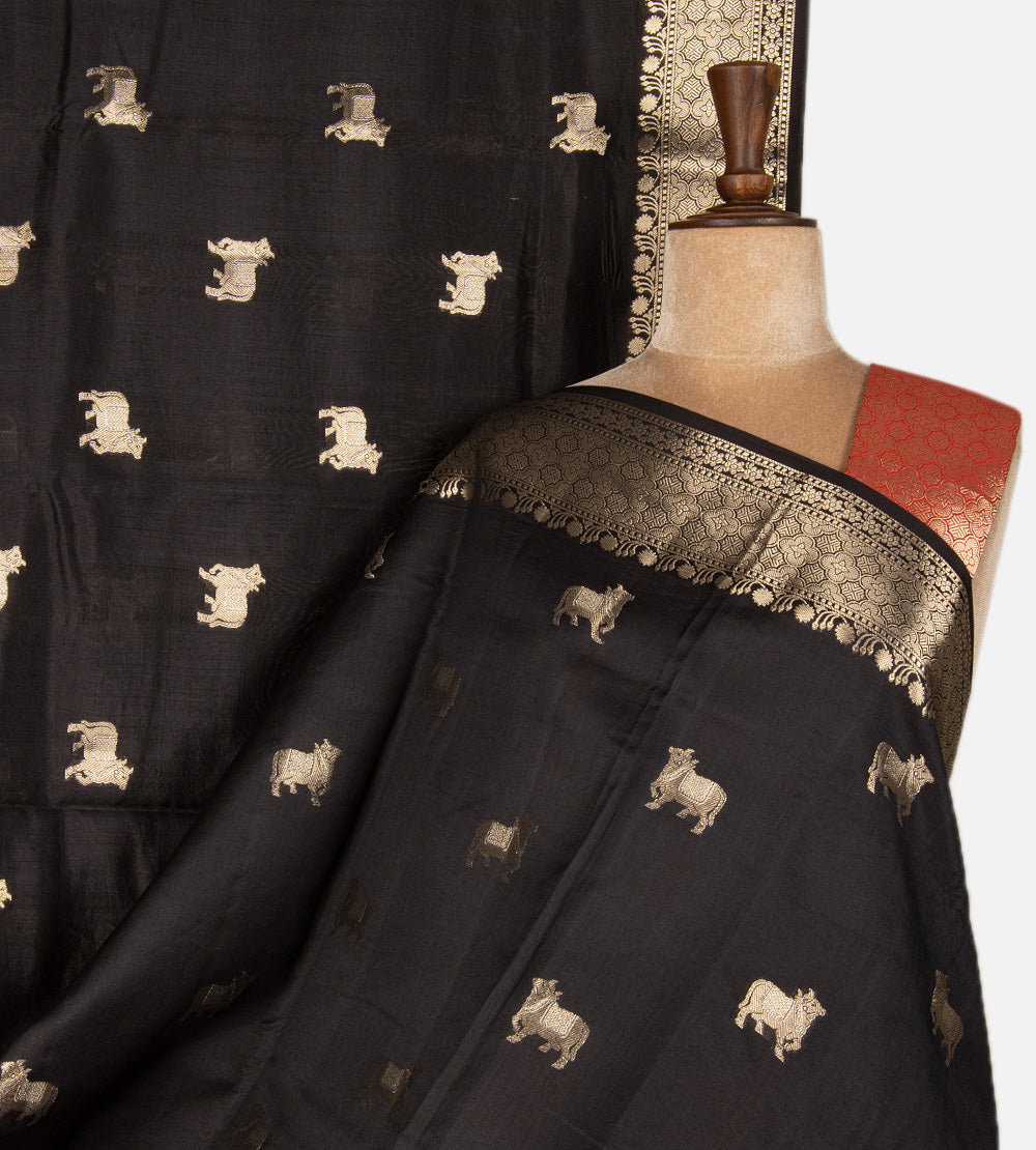 Black Chaniya Silk Saree